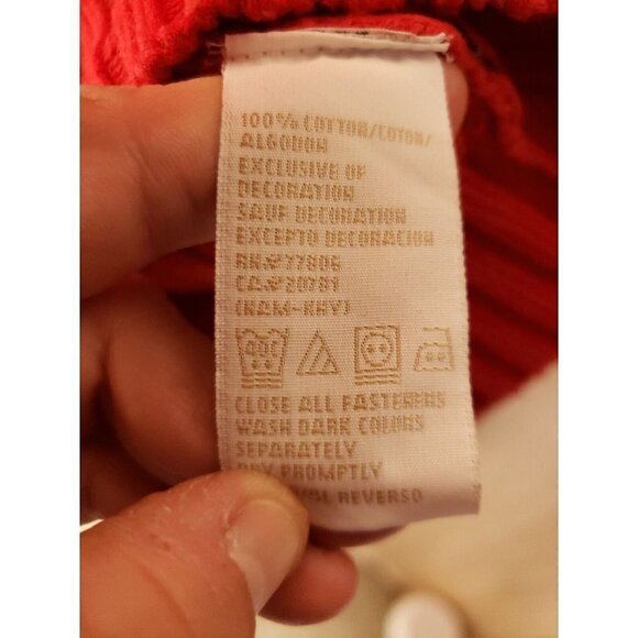 Tommy Hilfiger Womens Red Chunky Knit Ribbed Cardigan Sweater XL - Picture 7 of 7